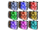 Oracle LED Halo Headlights: 07-13 Chevrolet Silverado (Chrome / Round Style / ColorShift RGB / 2.0 Controller)
