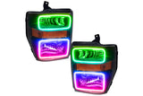 Oracle LED Halo Headlights: 08-10 Ford Super Duty (Black / ColorShift RGB / BC1 Controller)