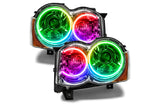 Oracle LED Halo Headlights: 08-10 Jeep Grand Cherokee w/ OEM HID (ColorShift RGB / No Controller)