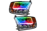 Oracle LED Halo Headlights: 09-17 Dodge Ram w/ Sport (Chrome / ColorShift RGB / BC1 Controller)