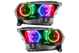 Oracle LED Halo Headlights: 11-13 Dodge Durango w/o OEM HID (Black / ColorShift RGB / RF Controller)