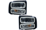 Oracle LED Halo Headlights: 2005 Ford Excursion (Black / White SMD Single Color)