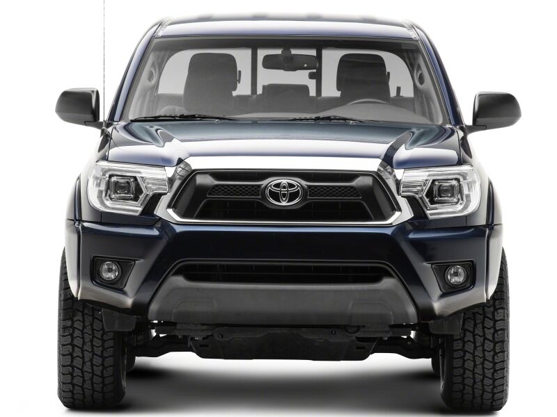 Raxiom 12-15 Toyota Tacoma Axial Series Switchback Projector Headlights- Chrome- Clear Lens
