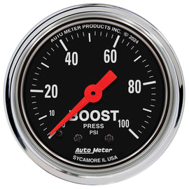 AutoMeter Gauge Boost 2-1/16in. 100 PSI Mechanical Traditional Chrome