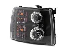Load image into Gallery viewer, Raxiom 07-13 Chevrolet Silverado 1500 LED Halo Projector Headlights- Black Housing- Clear Lens