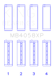 King Engine Bearings Nissan VQ35DE Performance Main Bearing Set - Size +.026mm