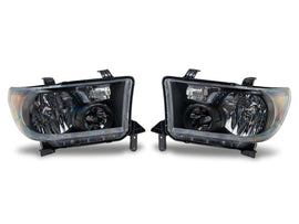 Raxiom 07-13 Toyota Tundra OEM Style Headlights- Black Housing- Clear Lens