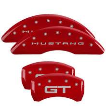 Load image into Gallery viewer, MGP 2024+ Ford Mustang GT 4 Caliper Covers Front &amp; Rear - Red Finish w/ Mustang/GT Logo