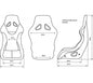 NRG FRP Bucket Seat ULTRA Edition W/ Grey Pearlized Back / Orange Microfiber Material - Large