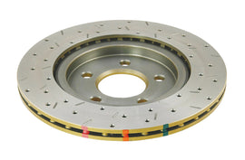 DBA 05-13 Ford Mustang GT/V6 Rear Drilled & Slotted 4000 Series Rotor w/ Gold Hat