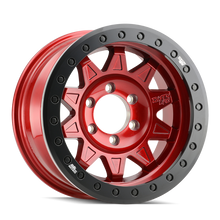 Load image into Gallery viewer, Dirty Life 9302 Roadkill Race 17x9/5x127 BP/-14mm Offset/71.5mm Hub Crimson Candy Red Wheel Beadlock