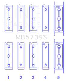 King Engine Bearings Subaru EJ20/EJ22/EJ25 Bi-Metal Silicon Aluminum Main Bearing Set - Size +.002mm