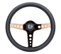 NRG Light Weight Gaming Steering Wheel - Driftz 350mm 3 Rose Gold Spokes Perforated Leather