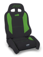 PRP EnduroCrawl Reclining Suspension Seat - Black/Green Vinyl - Driver