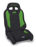 PRP EnduroCrawl Reclining Suspension Seat - Black/Green Vinyl - Driver
