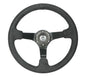 NRG Reinforced Steering Wheel (350mm / 3in. Deep) Blk Alcantara w/ Blk Stitching - Matte Black Spoke