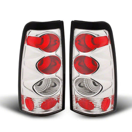 Raxiom 99-02 Chevrolet Silverado 1500 Fleetside Axial Series Tail Lights- Chrome - Red/Clear Lens