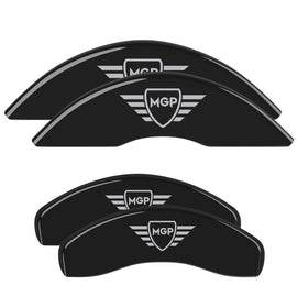 MGP 4 Caliper Covers Engraved Front & Rear MGP Black Finish Silver Char 2017 Hyundai Elantra