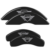 MGP 4 Caliper Covers Engraved Front & Rear MGP Black Finish Silver Char 2017 Hyundai Elantra