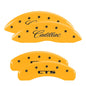 MGP 4 Caliper Covers Engraved Front Cadillac Rear CTS Yellow Finish Black Char 2014 Cadillac CTS