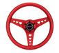 NRG All Aluminum Steering Wheel 330mm - Heart Cut Out- Ergonomic Grip- Anadized Red
