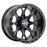 Weld Ledge 8 20x10 / 8x180 / ET-18 / 4.75 BS / 124.3 Bore - Satin Black/Satin Black Ring Wheel