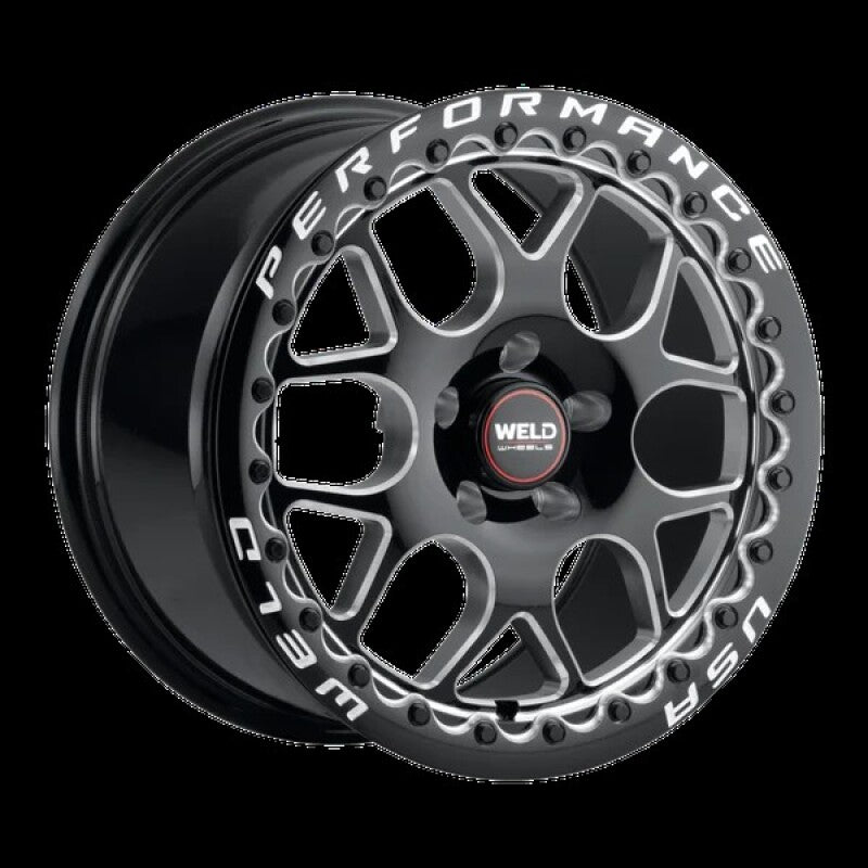 Weld Solana Beadlock 15x10 / 5x115 BP / ET22 / 6.36in BS / 78.1 Dia - Gloss Black Milled Wheel