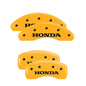 MGP 4 Caliper Covers Engraved Front & Rear Honda Yellow Finish Black Char 2018 Honda Accord