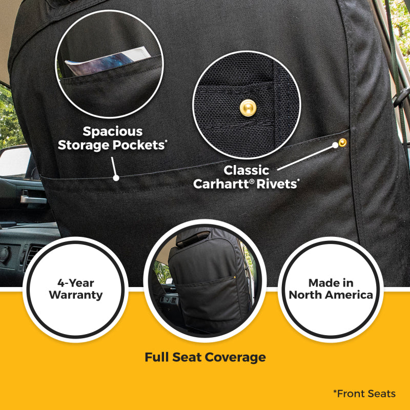 Covercraft 23-25 Ford F150 Carhartt Super Dux SeatSaver Front Row Custom Seat Cover - Black