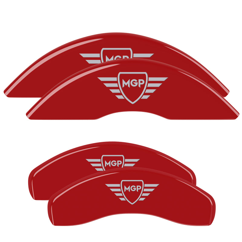 MGP 4 Caliper Covers Engraved Front & Rear MGP Red Finish Silver Characters 2011 BMW 750i