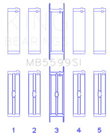 King Engine Bearings International 421CI/446CI V8 (STD Size) Crankshaft Main Bearing Set