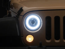 Load image into Gallery viewer, Raxiom 07-08 Jeep Wrangler JK Hi Output LED Headlights/Angel Eye DRL- Black Housing- Clear Lens