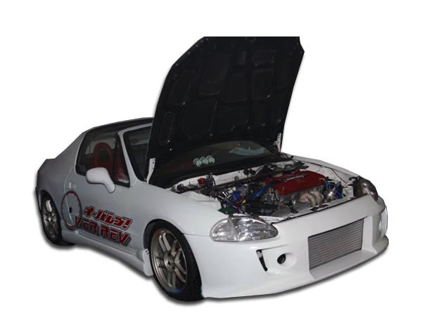 1993-1997 Honda Del Sol Duraflex Type M Body Kit - 4 Piece - Includes Type M Front Bumper Cover (101156) Type M Rear Lip Under Spoiler Air Dam (101252) Buddy Side Skirts Rocker Panels (101248)