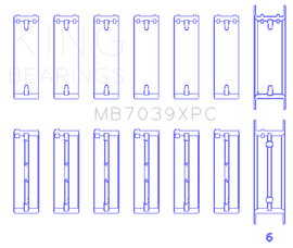 King Engine Bearings BMW M20/M50 2.0L/2.5L/2.7L Crankshaft Main Bearings Set - 7 Pairs Coated