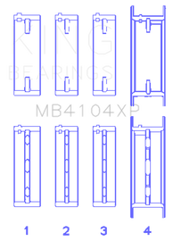King Engine Bearings Nissan VG30DE/VG30DETT (Size +.025) Performance Main Bearing Set