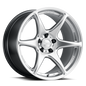 Kansei K11H Tandem 15x8in / 4x114.3 BP / 0mm Offset / 73.1mm  Bore - Hyper Silver Machined Lip