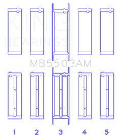 King Engine Bearings Ford V8 351ci 5.8L 16v Crankshaft Main Bearing Set (Set of 5)