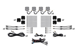 Diode Dyamics Rock Light - Amber/White - M8 Magnet 12-Pack