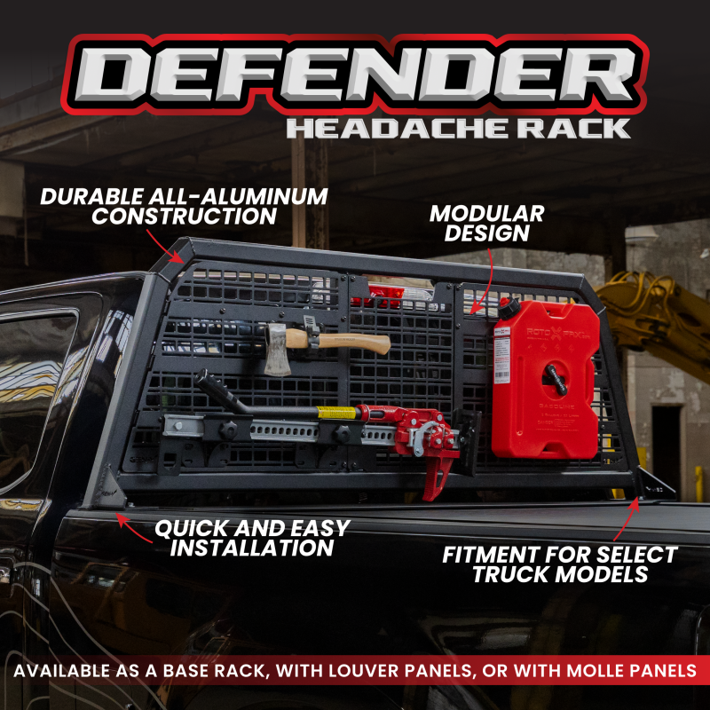 Gen-Y 19+ Dogde Ram 2500/3500 Defender 2 Outer Louver Panel for Headache Rack - Black