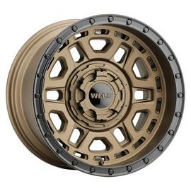 Weld Off-Road Crux 22x10in / 5x127 BP / ET -18 / 87.1mm Bore - Satin Bronze / Satin Black Ring Wheel