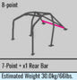 Cusco SFTY21 2-Pssgr 8-PT BLK Around Dash Roll Cage Toyota Chaser JZX100 w/ Sunroof (S/O/No Cancel)