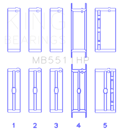 King Engine Bearings GM 326/350/389/400 w/ 3in Main (Size STD) Main Bearing Set