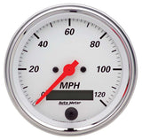 Traditional incandescent lighting illuminates around the perimeter of the dial