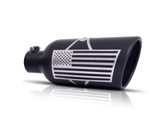 Load image into Gallery viewer, Patriot Flag Rolled Edge Angle Exhaust Tip; Black Ceramic