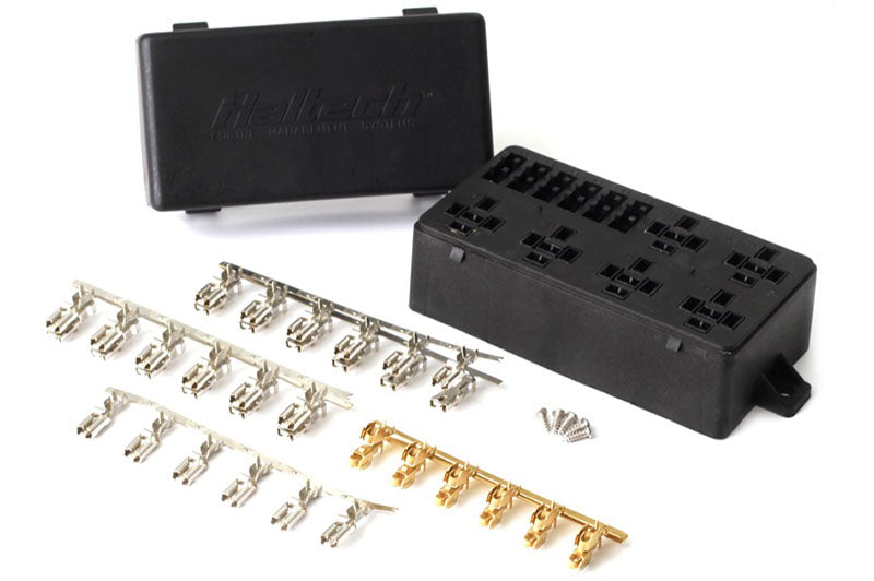 Haltech 6 Circuit Haltech Fuse Box with Lid and all required pins