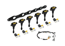 Haltech R35 Coil Bracket for Nissan RB20/25/26 includes bracket coils, connectors and harness