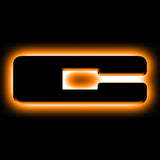 Universal Illuminated LED Letter Badges - Matte Black Surface Finish - C
