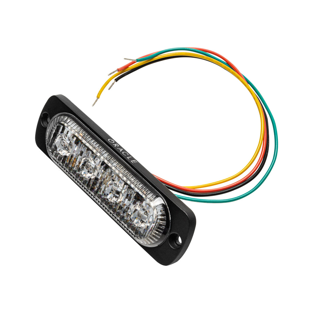 4 LED Dual Color Slim Strobe, Amber/White