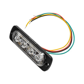 4 LED Dual Color Slim Strobe, Amber/White