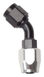 #8 45 Deg Hose End Black /Silver